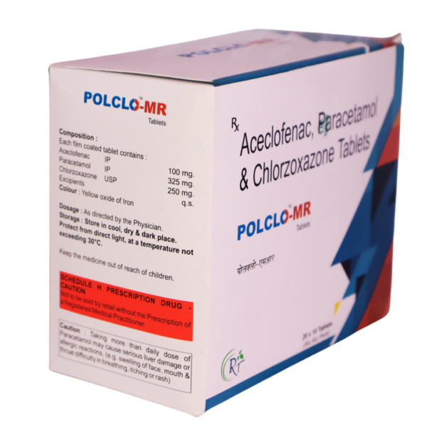 Polclo MR (Acelofenac,Paracetamol & Chlorzoxazone (100/325/250mg)) - Image 2