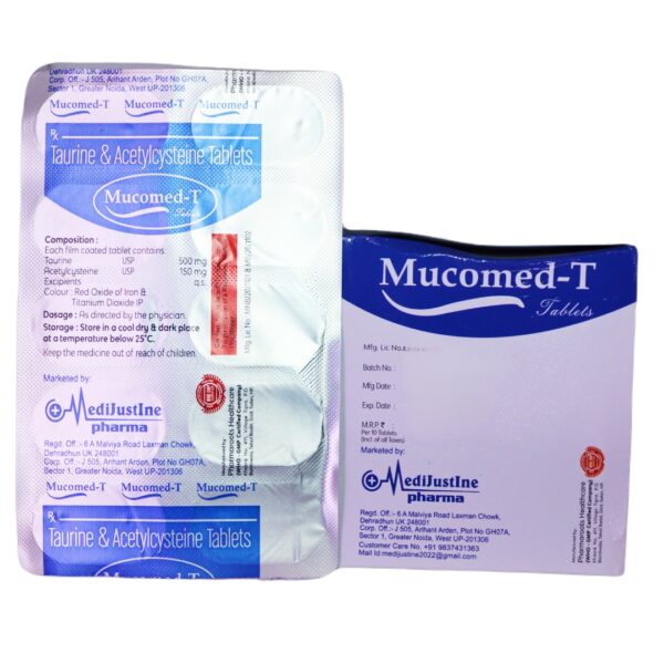 Mucomed T (Taurine & Acetylcysteine (500mg/150mg) - Image 3