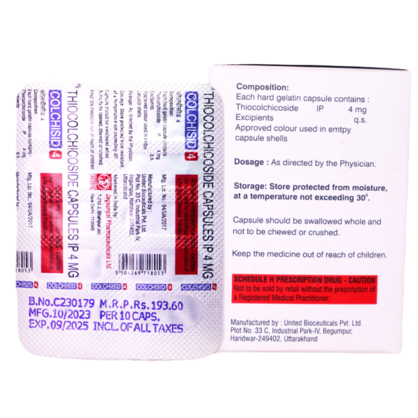 Colchisid 4 (Thiocolchicoside (4mg) - Image 2