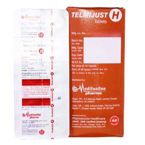 Telmijust H (Telmisartan (40mg) + Hydrochlorothiazide (12.5mg)) - Image 3