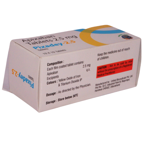 Pixadey 2.5mg (Apixaban 2.5mg) - Image 2