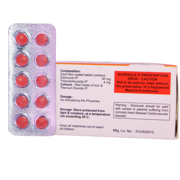 Thiocoat MR (Etoricoxib & Thiocolchicoside (60/4 mg) - Image 2