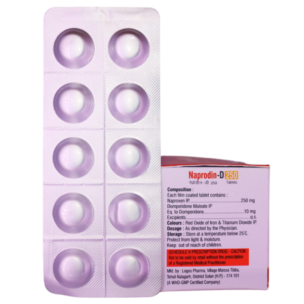 Naprodin D 250 (Naproxen & Domperidone (250mg/10mg)) - Image 2