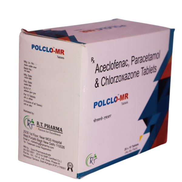 Polclo MR (Acelofenac,Paracetamol & Chlorzoxazone (100/325/250mg)) - Image 3