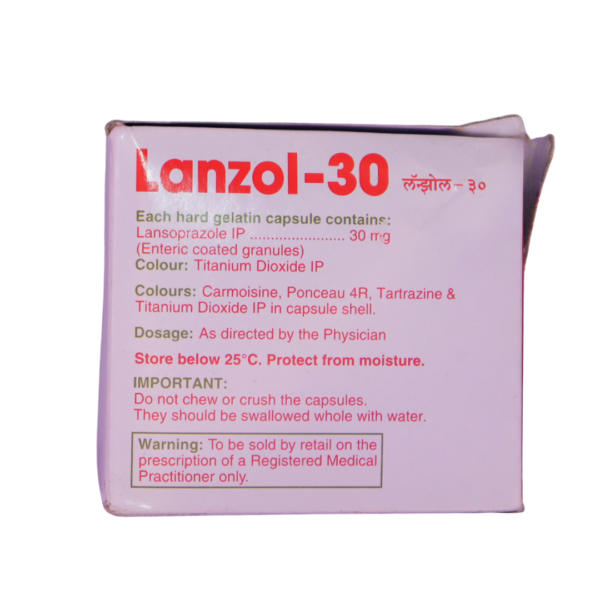 Lanzol 30 (Lansoprazole gastro resistant  30mg) - Image 2