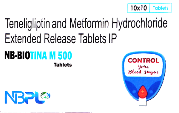 NB-BIOTINA M 500 (teneligliptin and metformin hydrochloride extended release tables ip)