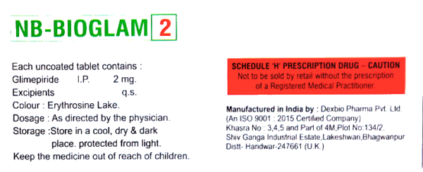 NB-BIOGLAM 2 (glimepiride tablets 2mg) - Image 2