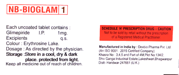 NB-BIOGLAM 1 (glimepiride tablets 1mg) - Image 3