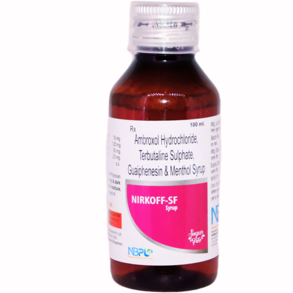 NIRKOFF-SF (ambroxol hydrochloride terbutaline sulphate guaiphenesin & menthol syrup)