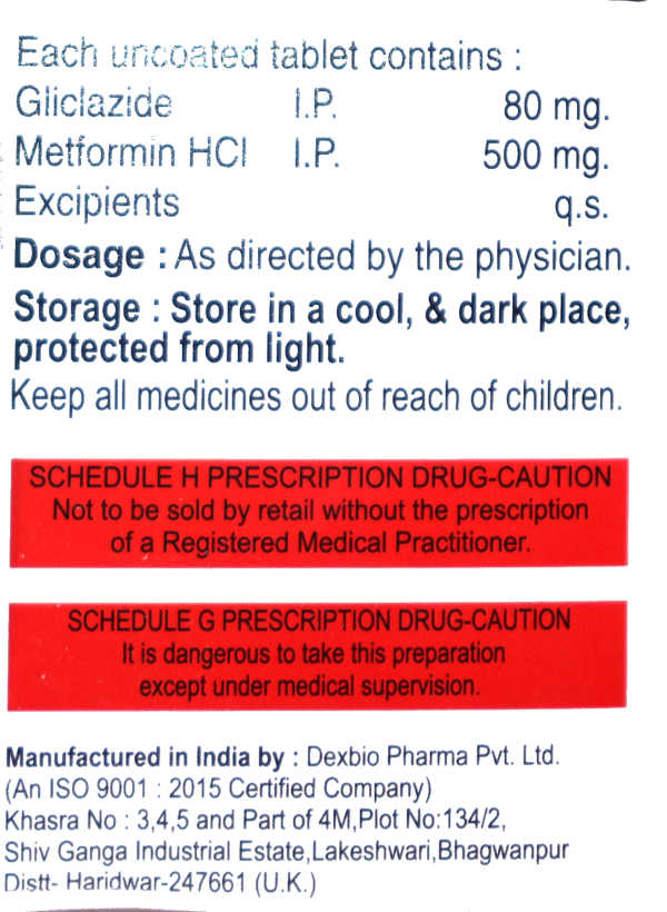 NB-BIOGLICAMET 80/500 (gliclazide & metformin hydrochloride tablets) - Image 3