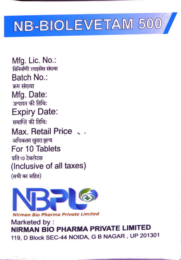 NB-BIOLEVETAM 500 (LEVETIRACETAM TABLETS IP 50MG) - Image 2
