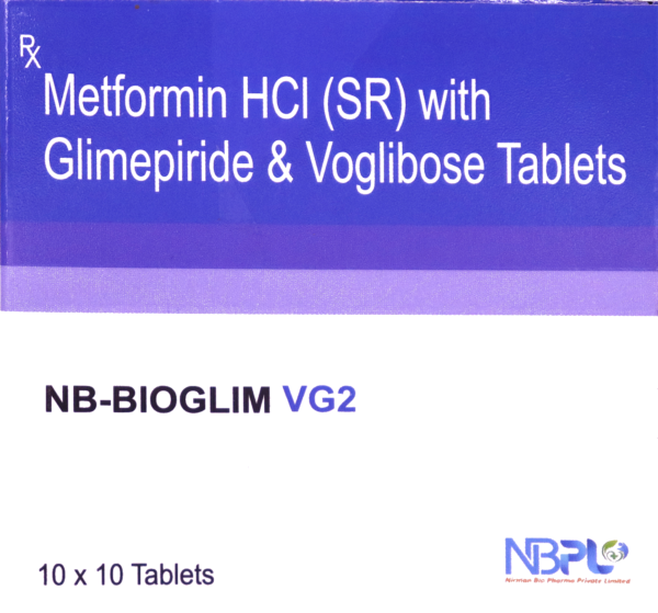 NB-BIOGLIM VG2 (METFORMIN HCL (SR) WITH GLIMEPIRIDE & VOGLIBOSE TABLETS )
