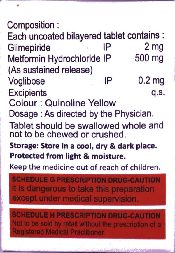 NB-BIOGLIM VG2 (METFORMIN HCL (SR) WITH GLIMEPIRIDE & VOGLIBOSE TABLETS ) - Image 3