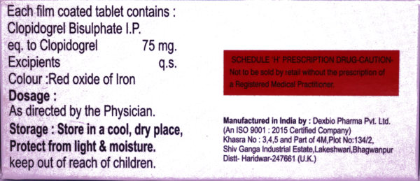 NB-BIOCLOPI-75 (CLOPIDOGREL TABLETS IP) - Image 3