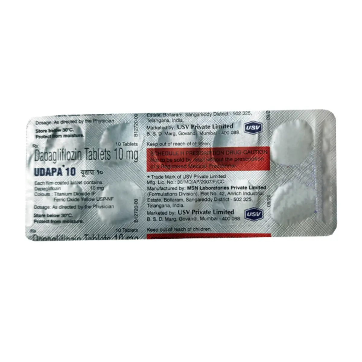 UDAPA GOLD (Dapagliflozin (10mg) + Glimepiride (1mg) + Metformin (500mg)) - Image 2