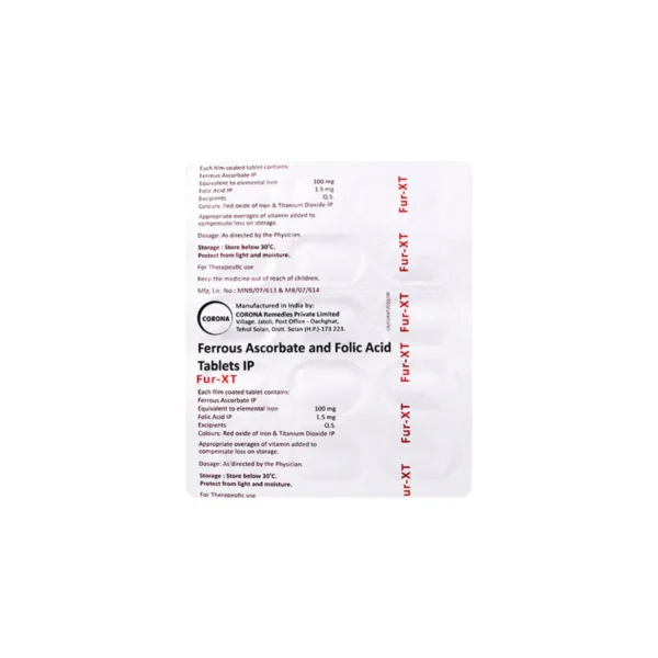 FUR XT (Ferrous Ascorbate Equivalent to Elemental Iron Folic acid IP ...