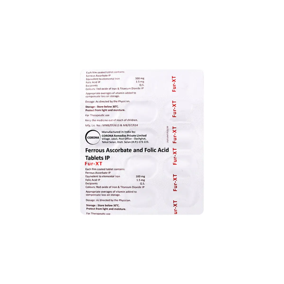 FUR XT (Ferrous Ascorbate Equivalent to Elemental Iron Folic acid IP)