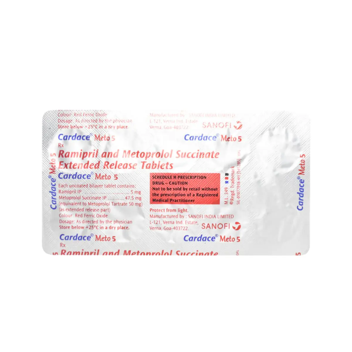 CARDACE METO 5 (Metoprolol Succinate (50mg) + Ramipril (5mg))