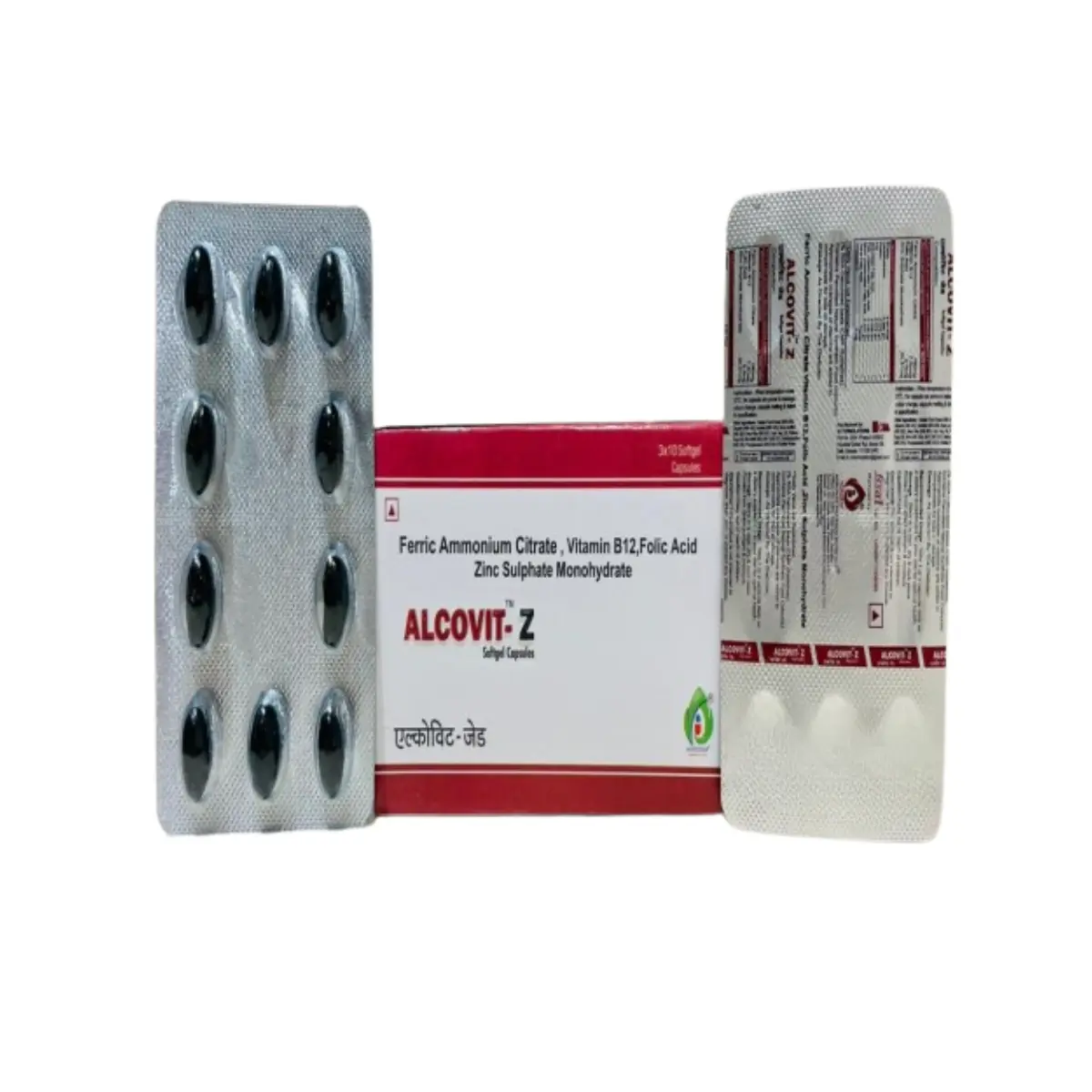 ALCOVIT Z (FERRIC AMMONIUM CITRATE(160MG),VITAMIN B12(7.5MCG),FOLIC ACID(0.5MG),ZINC SULPHATE MONOHYDRATE(20.61MG)(IN FOOD)) - Image 2