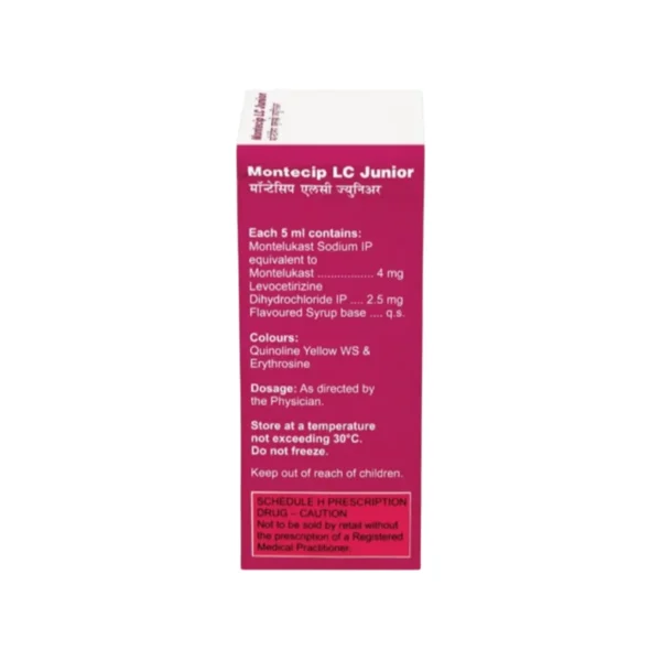 MONTECIP LC JUNIOR (Levocetirizine (2.5mg/5ml) + Montelukast (4mg/5ml ...