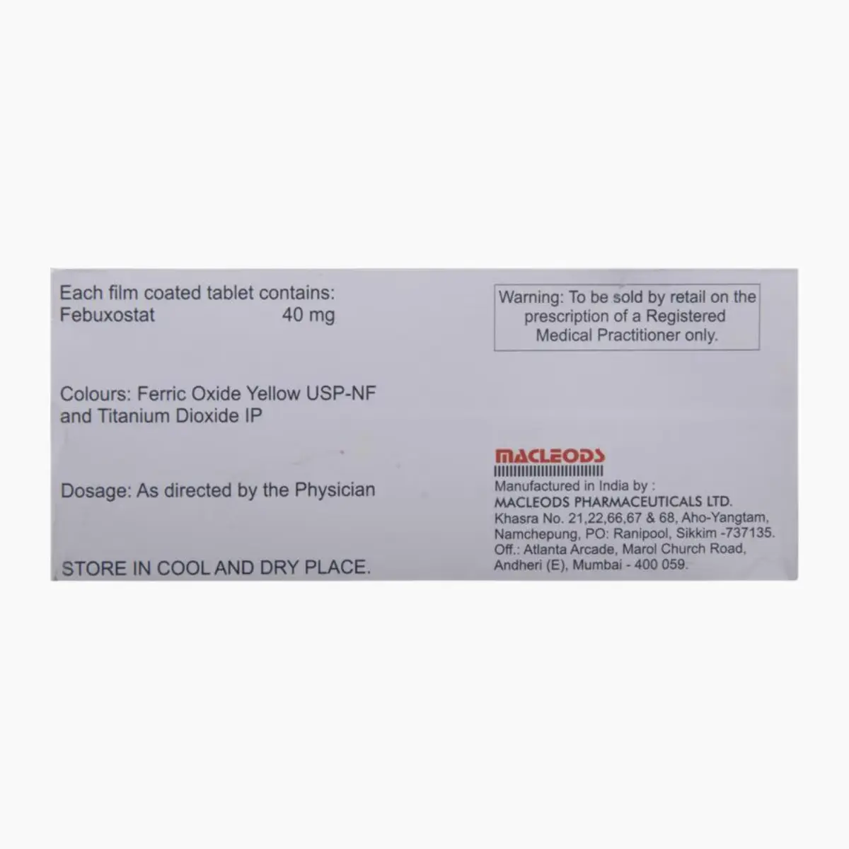 FEBUMAC 40 (Febuxostat (40mg)) - Image 2