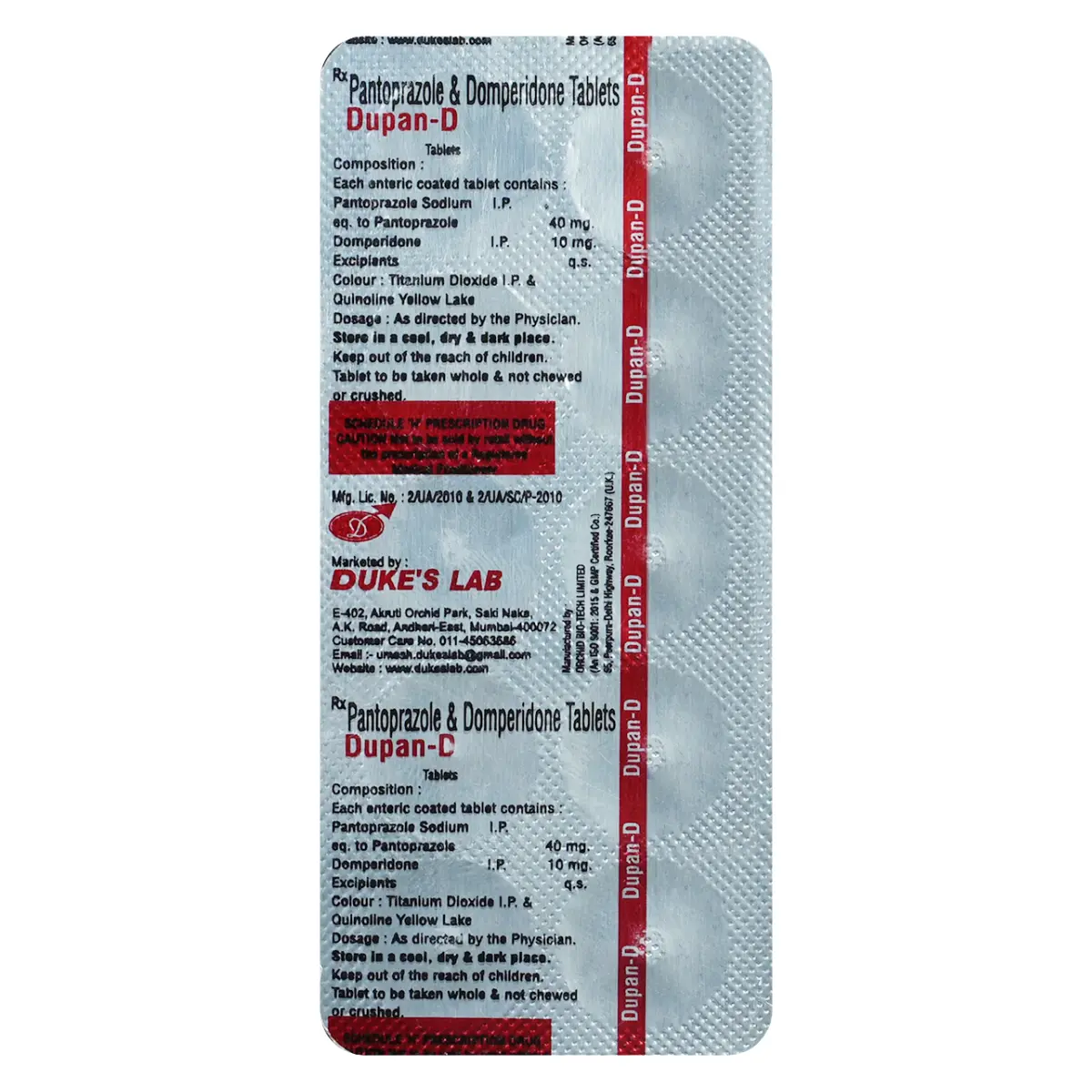 DUPAN D (Domperidone (10mg) + Pantoprazole (40mg)) - Image 2