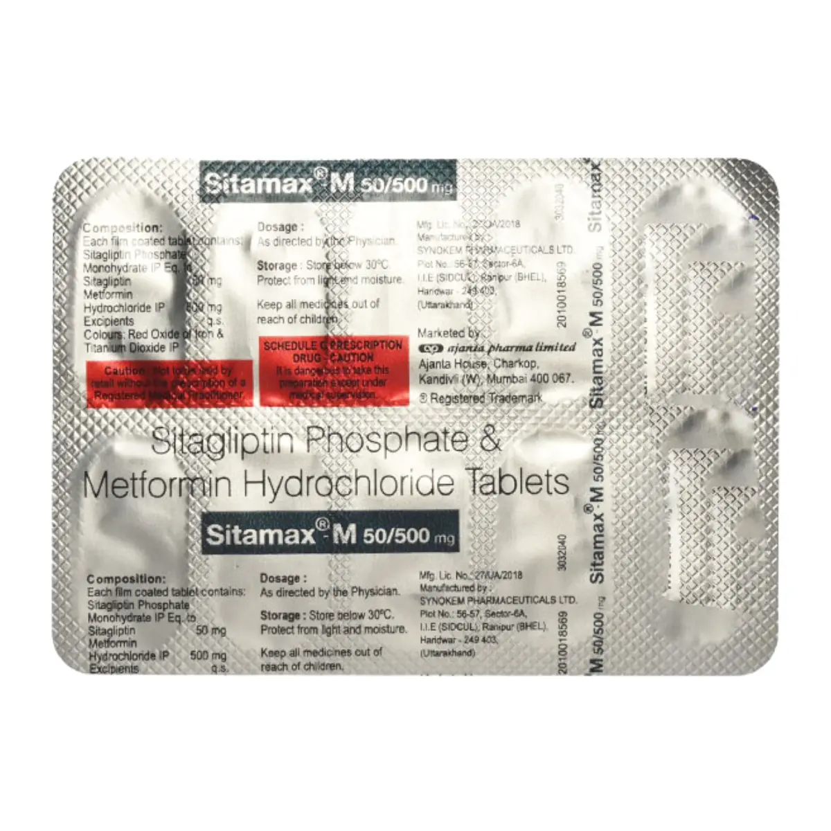 SITAMAX M50/500MG (Sitagliptin (50mg) + Metformin (500mg))