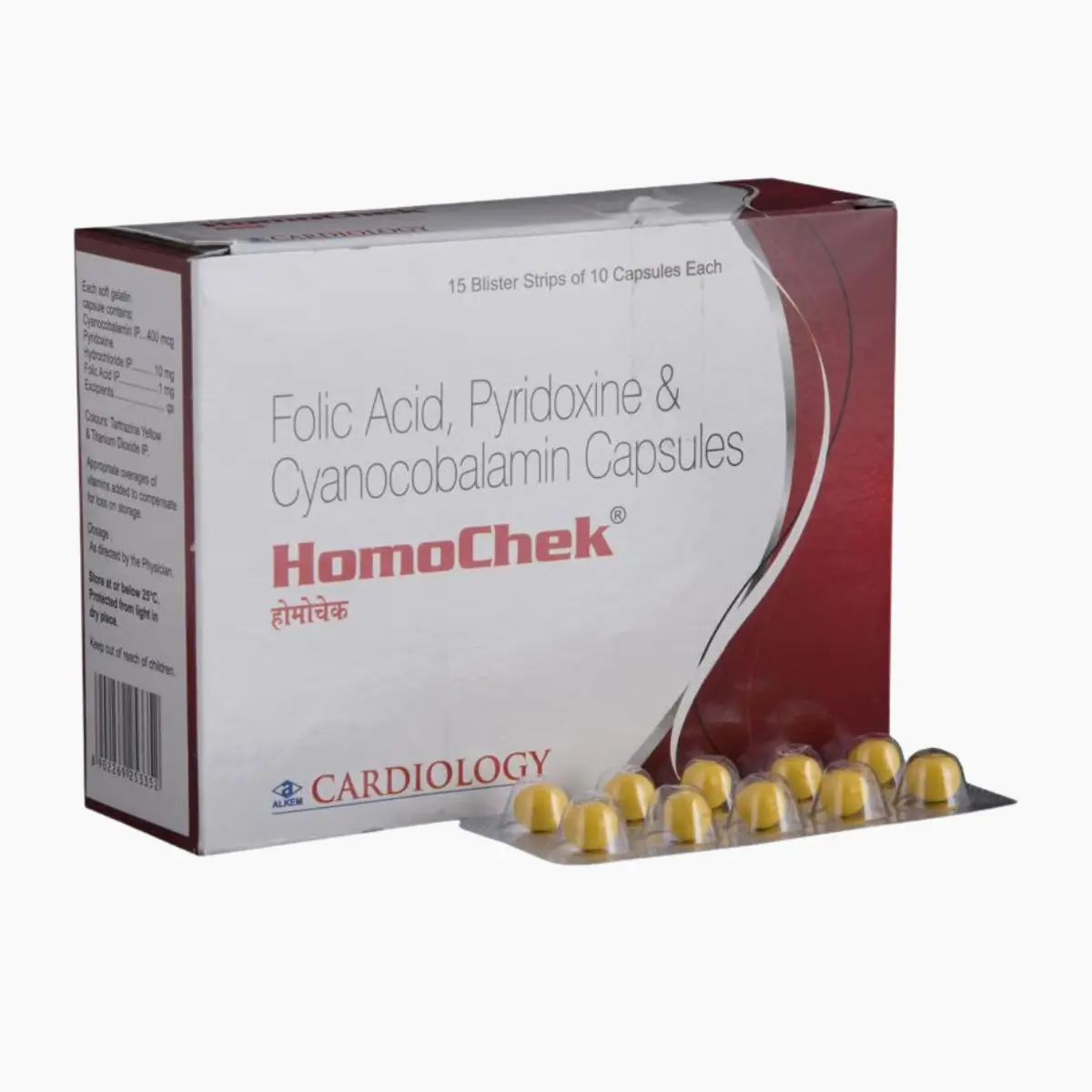 HOMOCHEK (Cyanocobalamin IP, Pyridoxine, Hydrochloride IP, Folic Acid IP, Excipients)