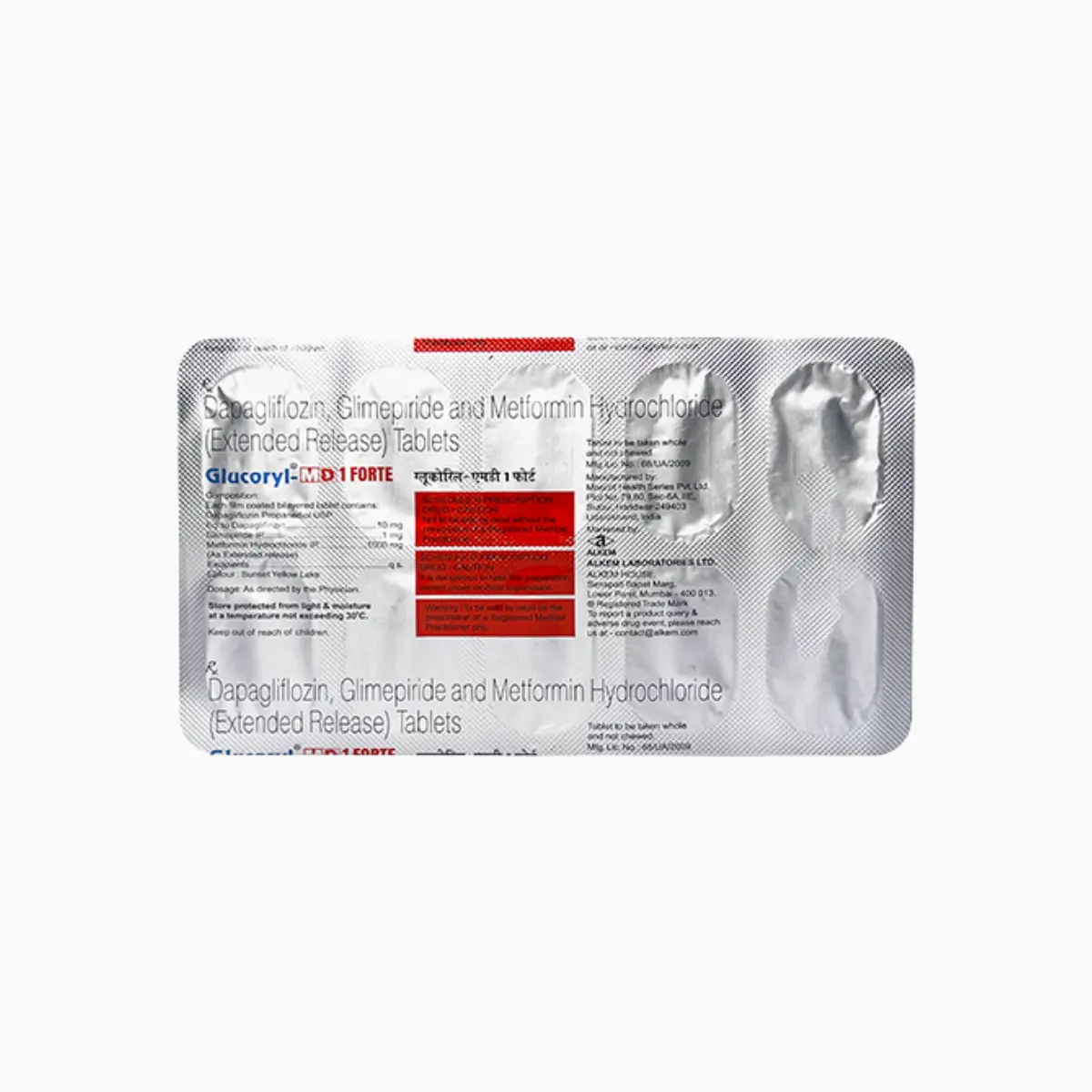 GLUCORYL MD 1 FORTE (Dapagliflozin (10mg) + Glimepiride (1mg ...
