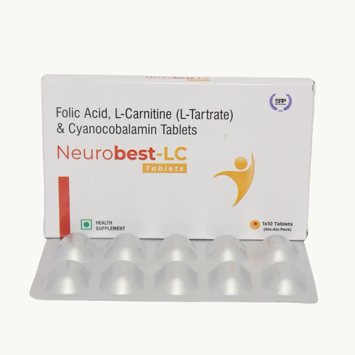 NEUROBEST LC (Levo-carnitine (500mg) + Methylcobalamin (1500mcg) + Folic Acid (1.5mg))