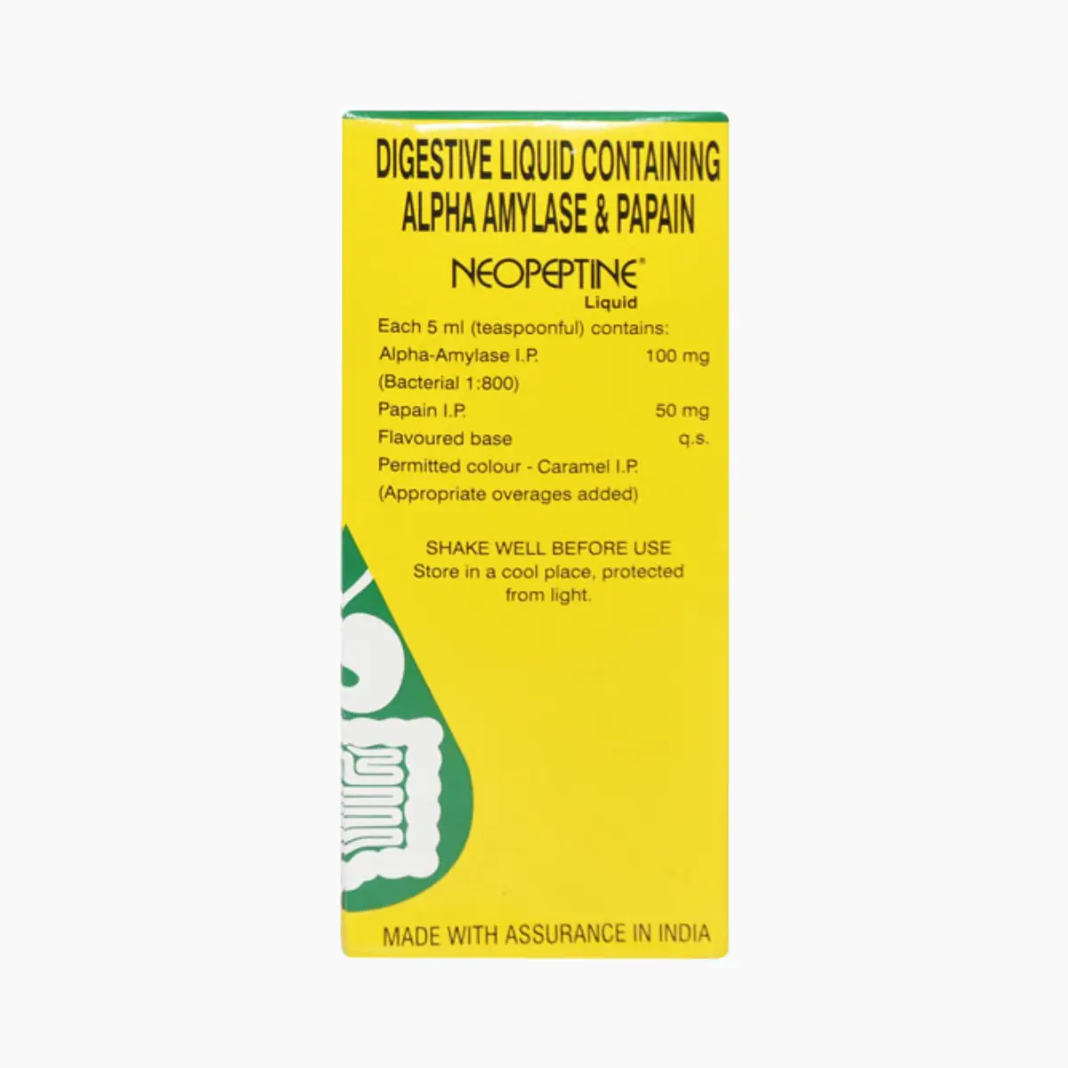 NEOPEPTINE LIQUID (Alpha-Amylase I.P.(Bacterial 1:800) Papain I.P. Flavoured Base) - Image 2