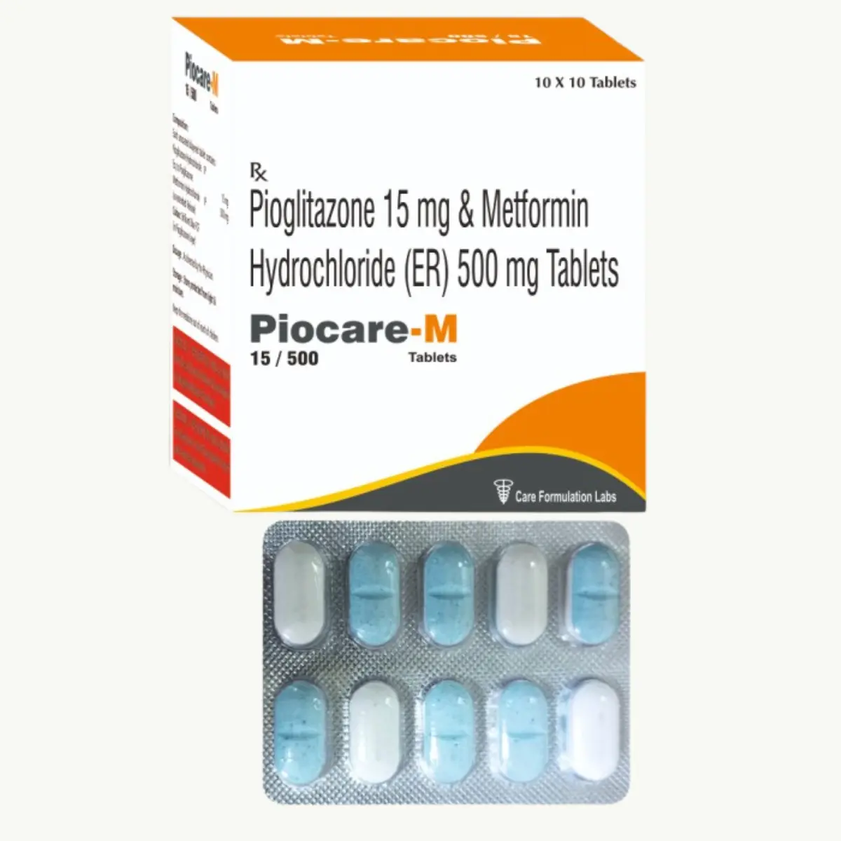 PIOCARE M 15MG/500MG