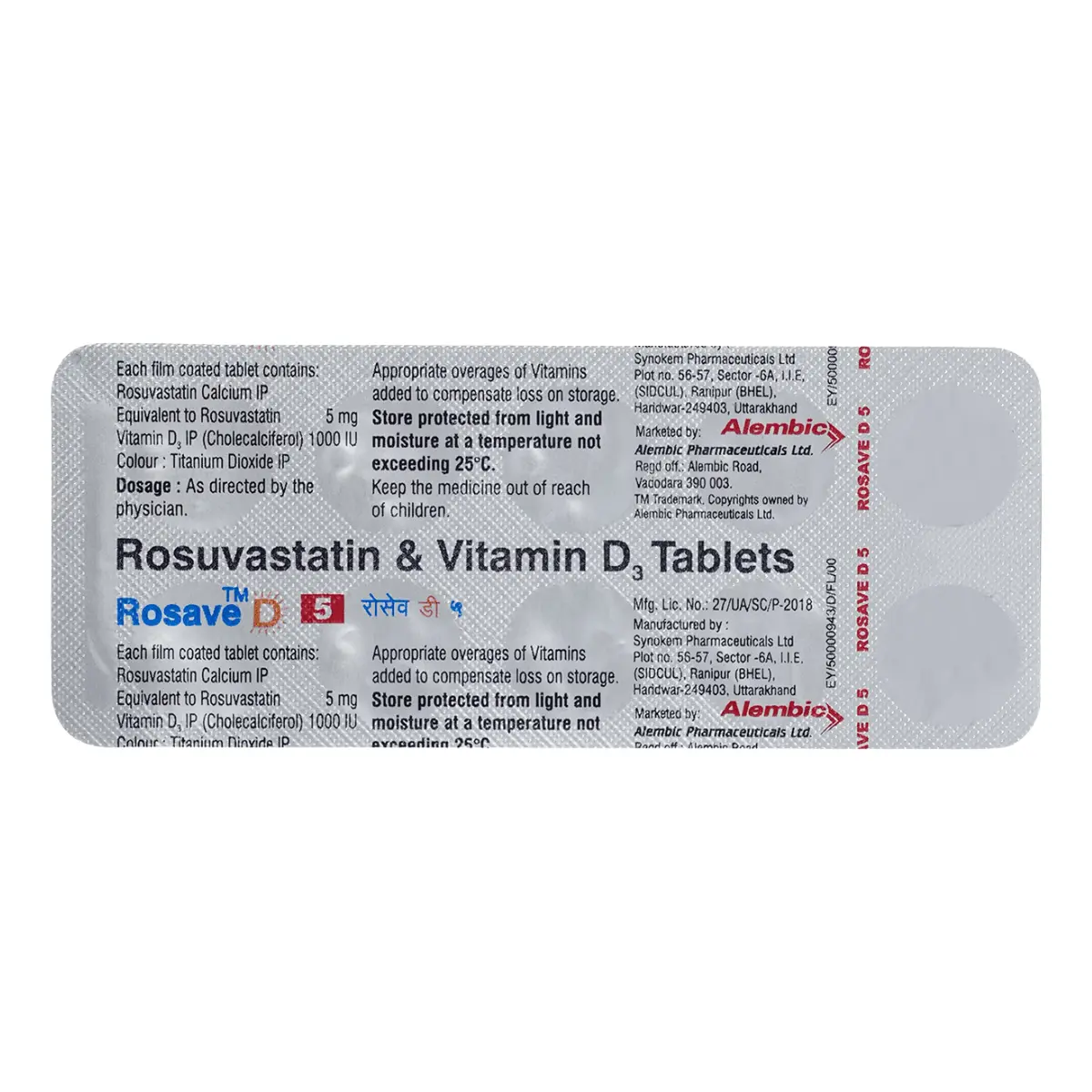 ROSAVE D5 (Rosuvastatin (5mg) + Vitamin D3 (1000IU)) - Image 2