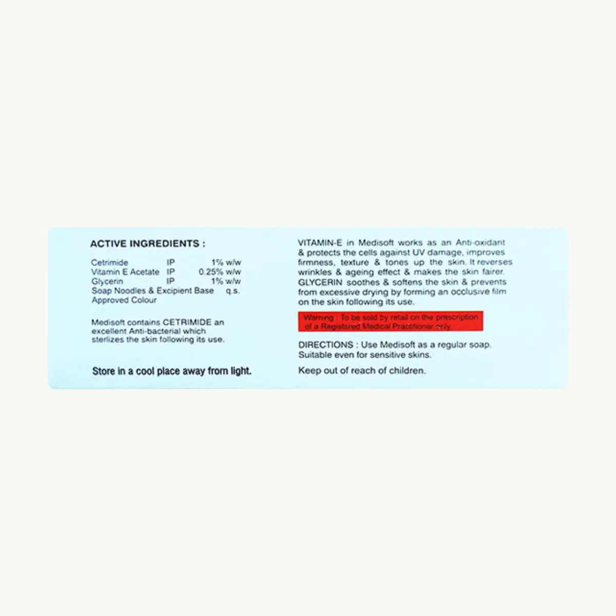 MEDISOFT (Cetrimide (1 %) + Glycerin (1 %) + Vitamin E (0.25 %)) - Image 2
