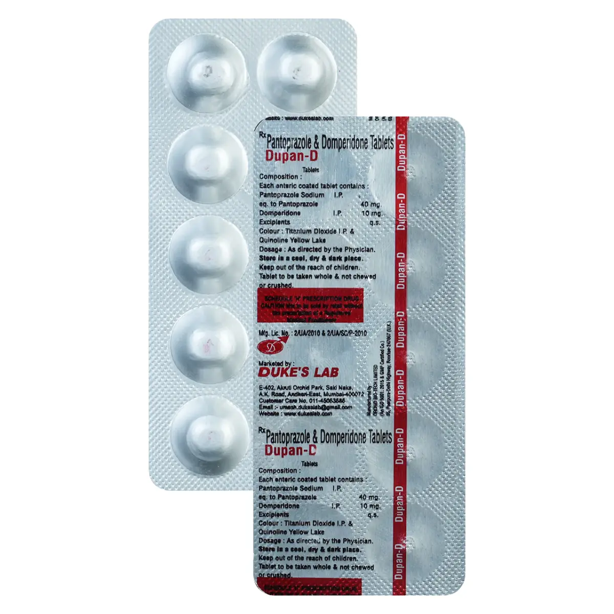 DUPAN D (Domperidone (10mg) + Pantoprazole (40mg))