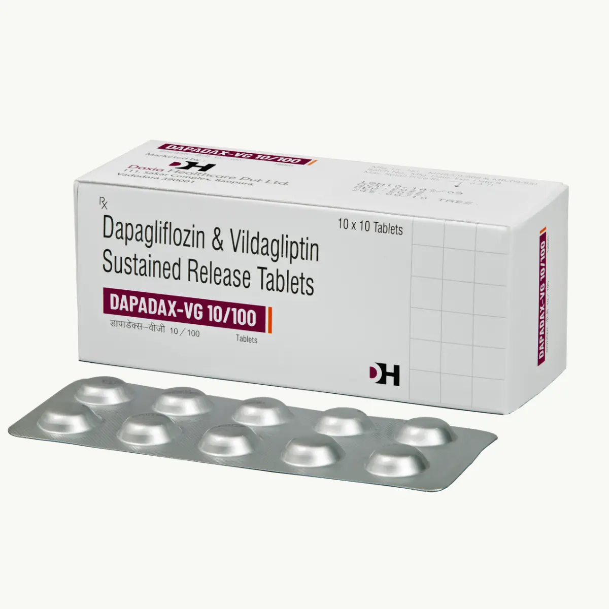 DAPADAX VG 10/100 (Dapagliflozin (10mg) + Vildagliptin (100mg))