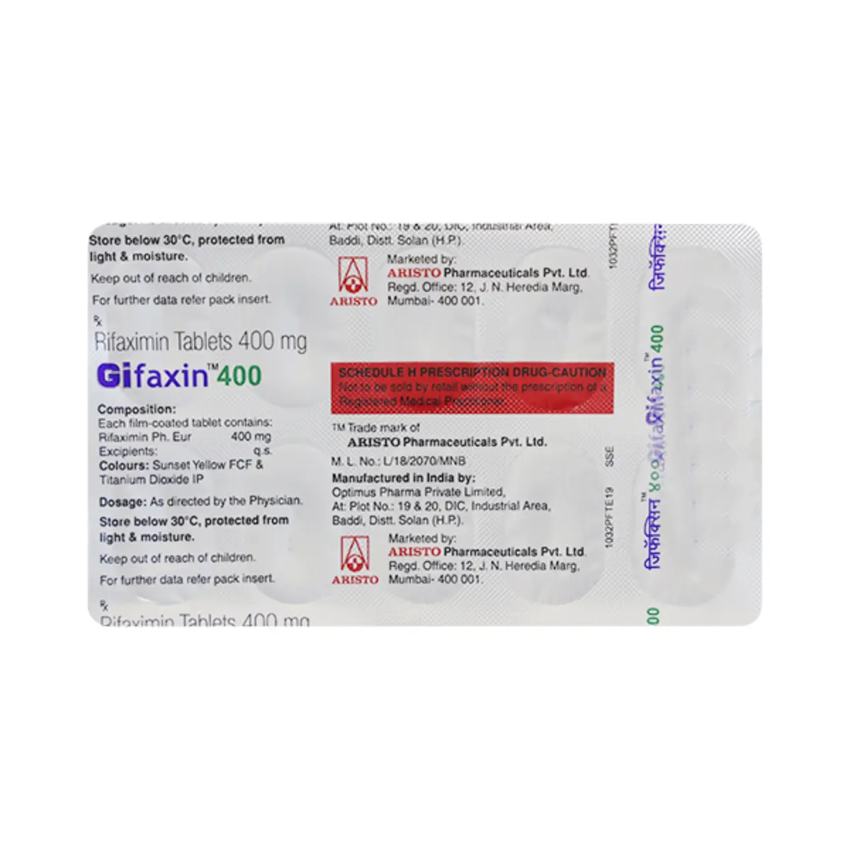 GIFAXIN 400MG