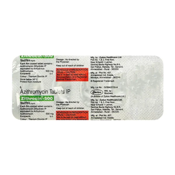 Bio Azithromycin ZITHROCIN 500MG (Azithromycin (500mg)) - Nirman Bio Pharma