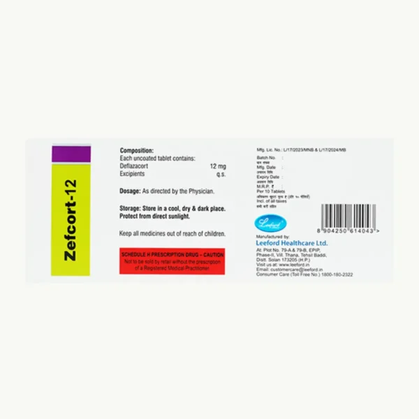 ZEFCORT 12 (Deflazacort (12mg)) - Image 2