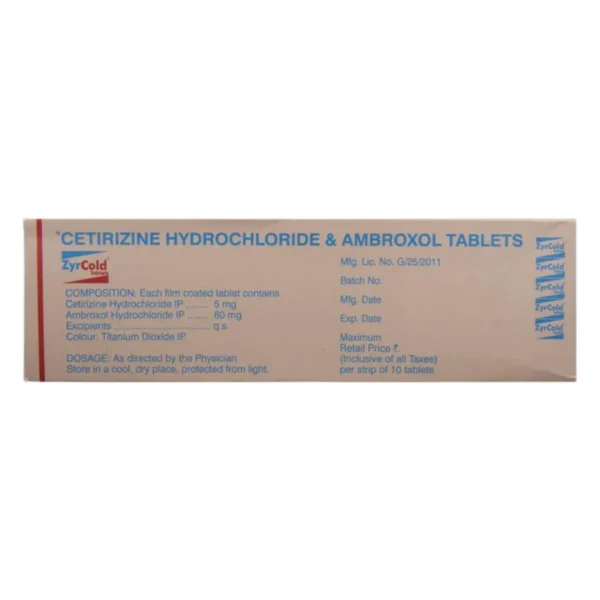 ZYRCOLD (Cetirizine (5mg) + Ambroxol (60mg)) - Image 2