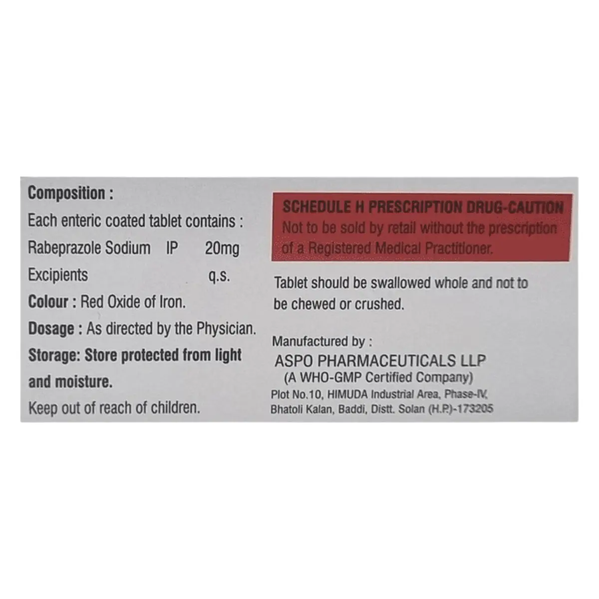 SONIRAB 20 (Rabeprazole (20mg)) - Image 2