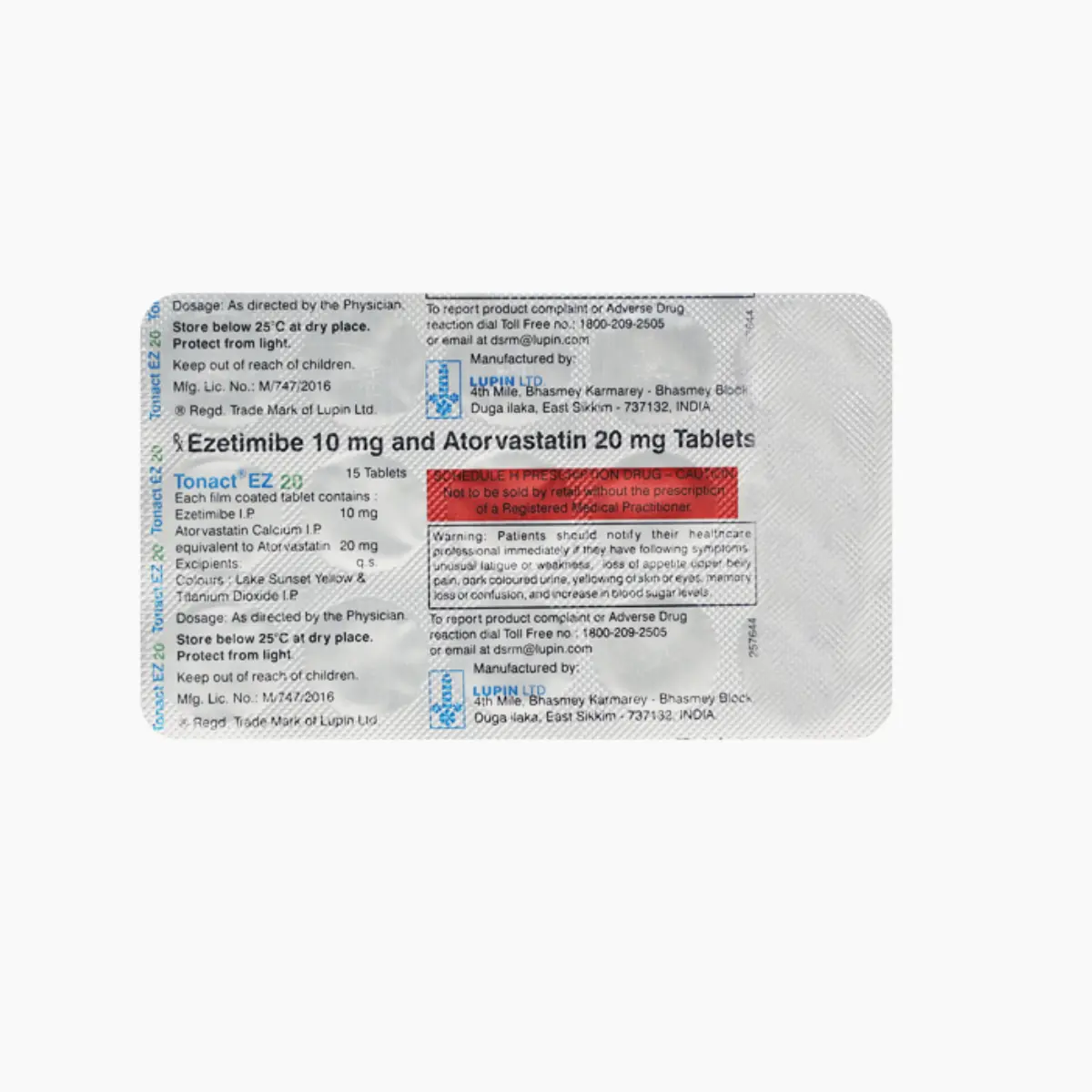 TONACT EZ 20 (Atorvastatin (20mg) + Ezetimibe (10mg))