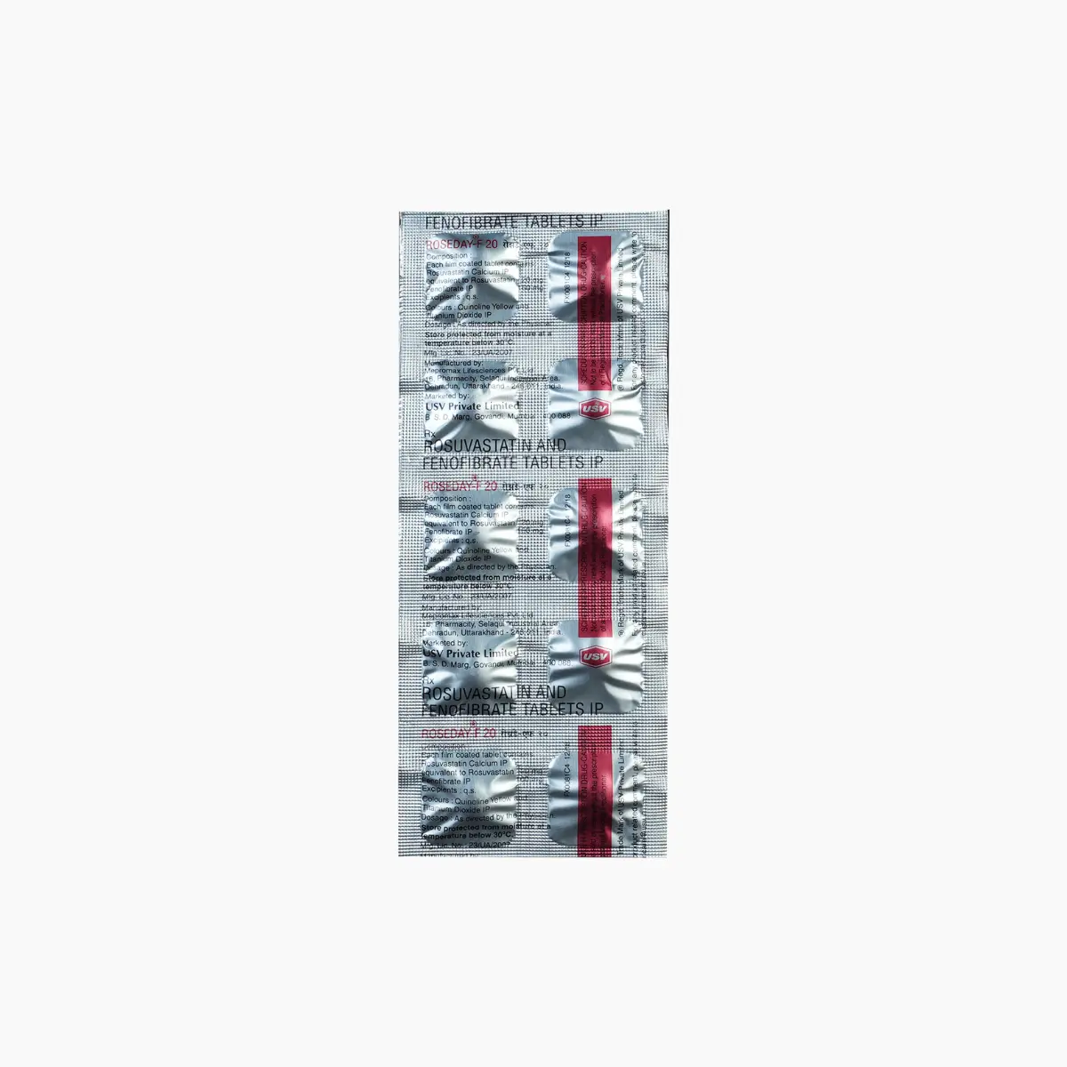 ROSEDAY F 20 (Fenofibrate (160mg) + Rosuvastatin (20mg)) - Image 2