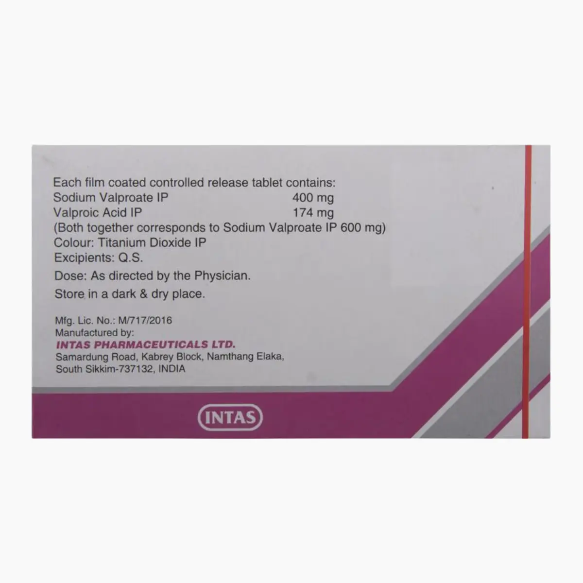 VALPROL CR 600 (Sodium Valproate (400mg) + Valproic Acid (174mg)) - Image 2
