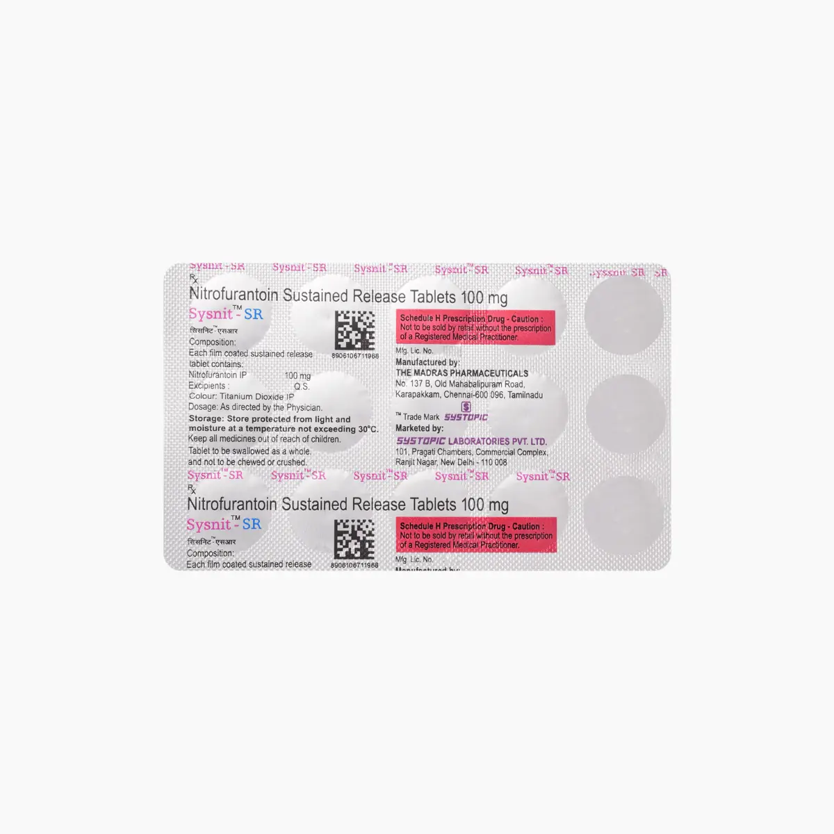 SYSNIT SR (Nitrofurantoin (100mg)) - Image 2