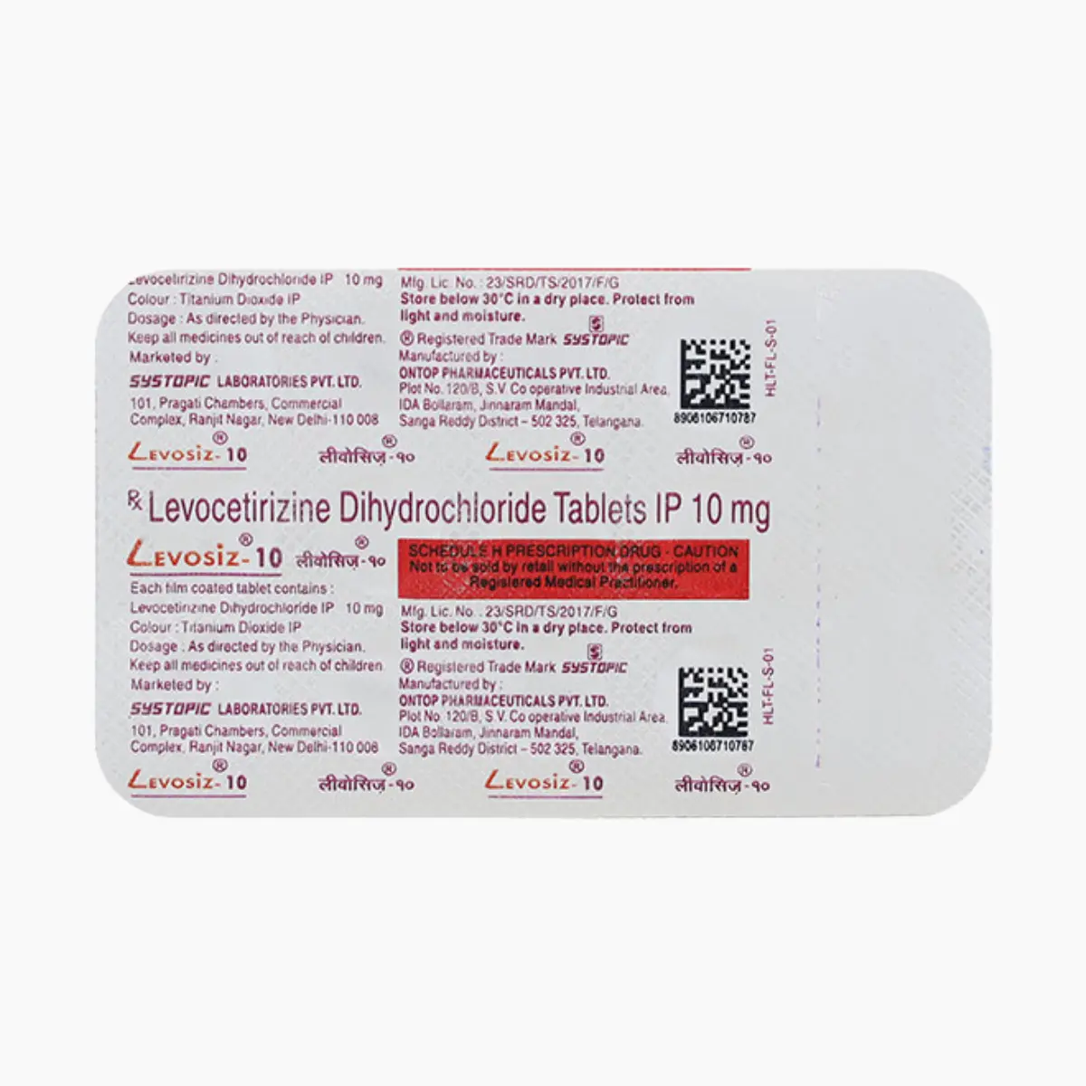 LEVOSIZ 10MG (Levocetirizine (10mg))