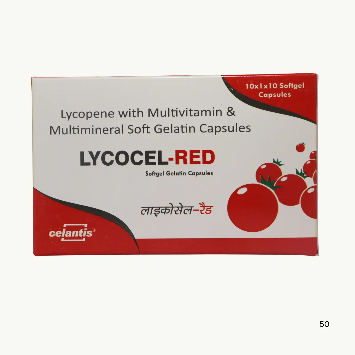 LYCOCEL RED SG (Lycopene 10% 5000mcg, Vitamin A(Acetate) 2500IU, Vitamin C(Coated) 50mg, Vitamin E(Acetate) 20mg, Zinc Sulphate 27.45mg, Selenium Dioxide 70mcg)