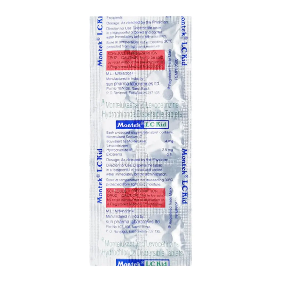 MONTEK LC KID (Levocetirizine (2.5mg) + Montelukast (4mg))