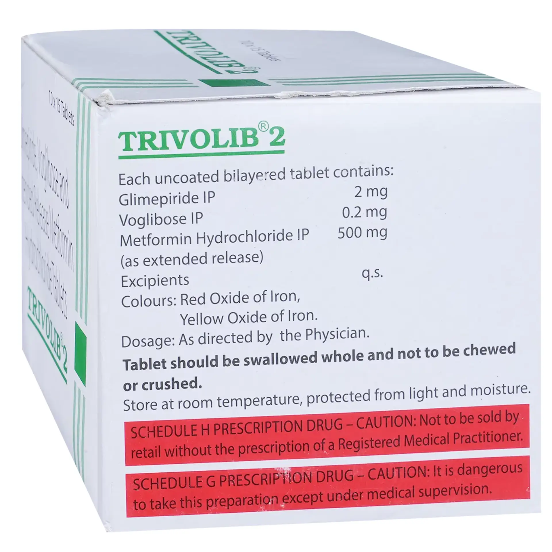 TRIVOLIB 2 (Glimepiride (2mg) + Metformin (500mg) + Voglibose (0.2mg)) - Image 2