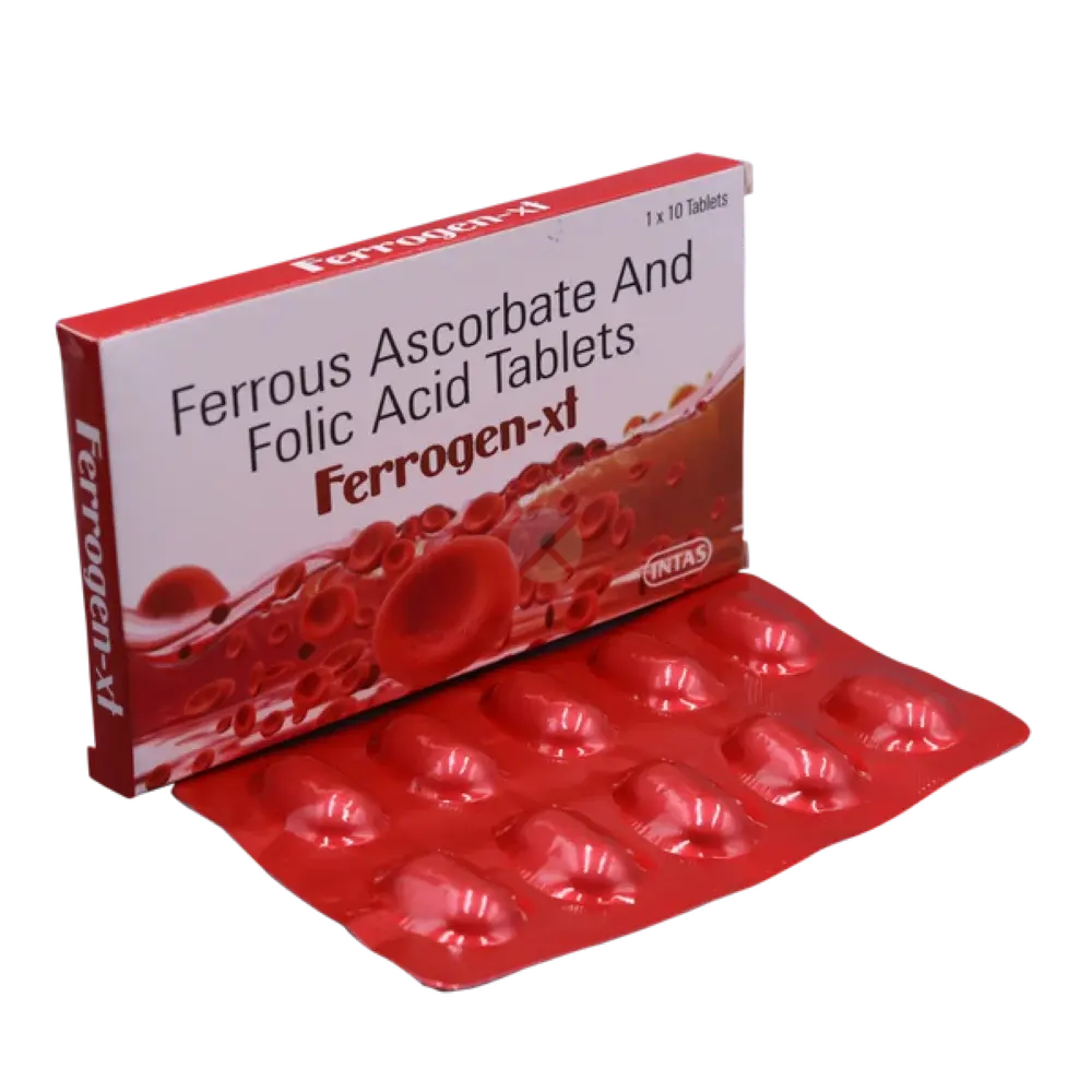 FERROGEN XT (Ferrous Ascorbate (100mg) + Folic acid (1.5mg))